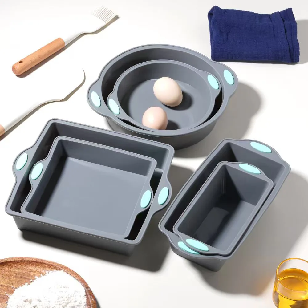 Kitchen Baking Gadgets - Grey Heat-resistant Silicone Cake Mold Pan