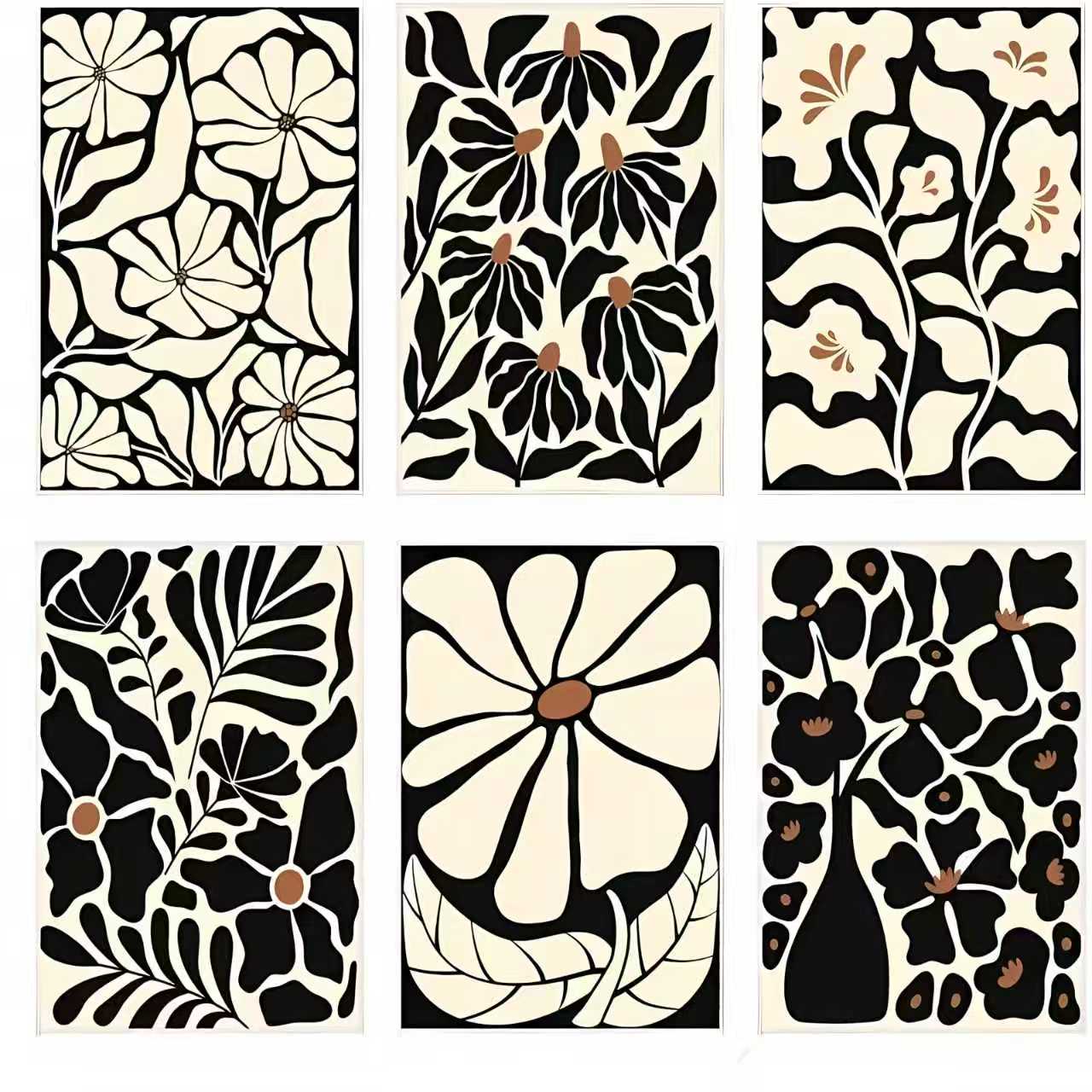 Kitchen Baking Necessities - 6Pcs, Retro Black and White Contrasting