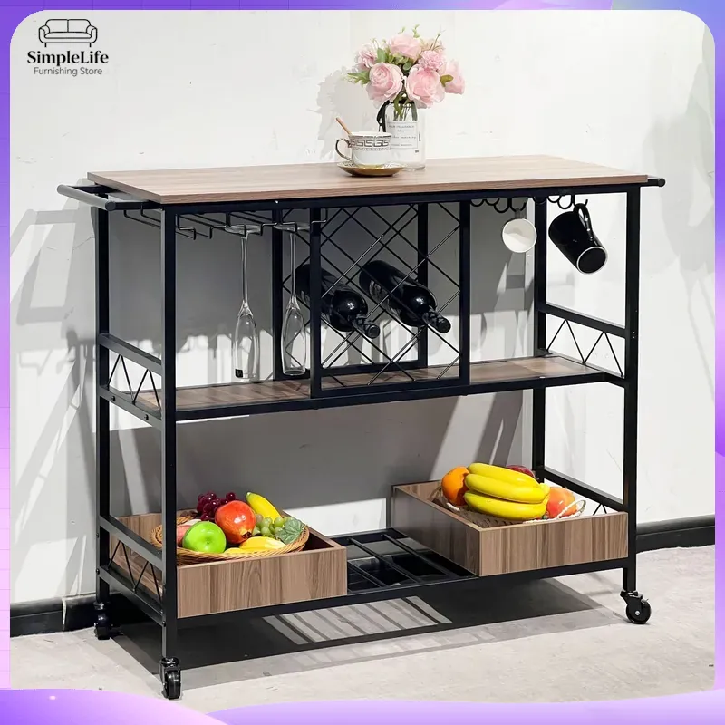 Kitchen Baking Cart - Multifunctional Kitchen Cart with Storage Shelves
