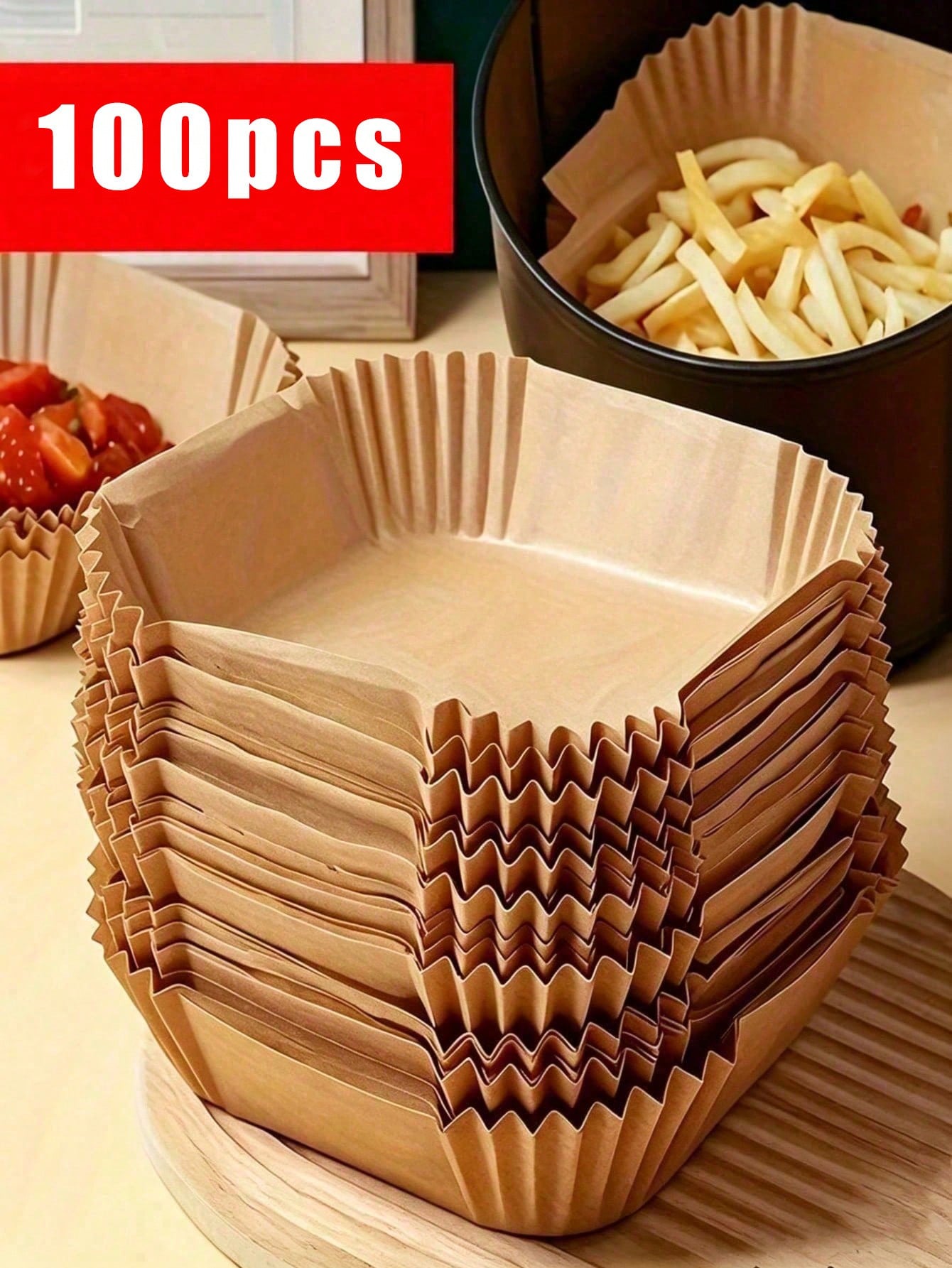 Kitchen Baking Containers - 100/50pcs Disposable Square & Round Air