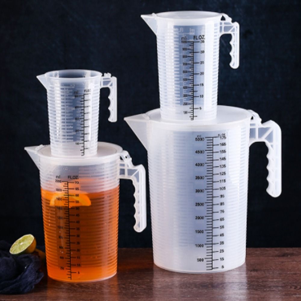 Kitchen Baking Containers - 100/250/500/1000ML Plastic Measuring Cups Jugs Liquid