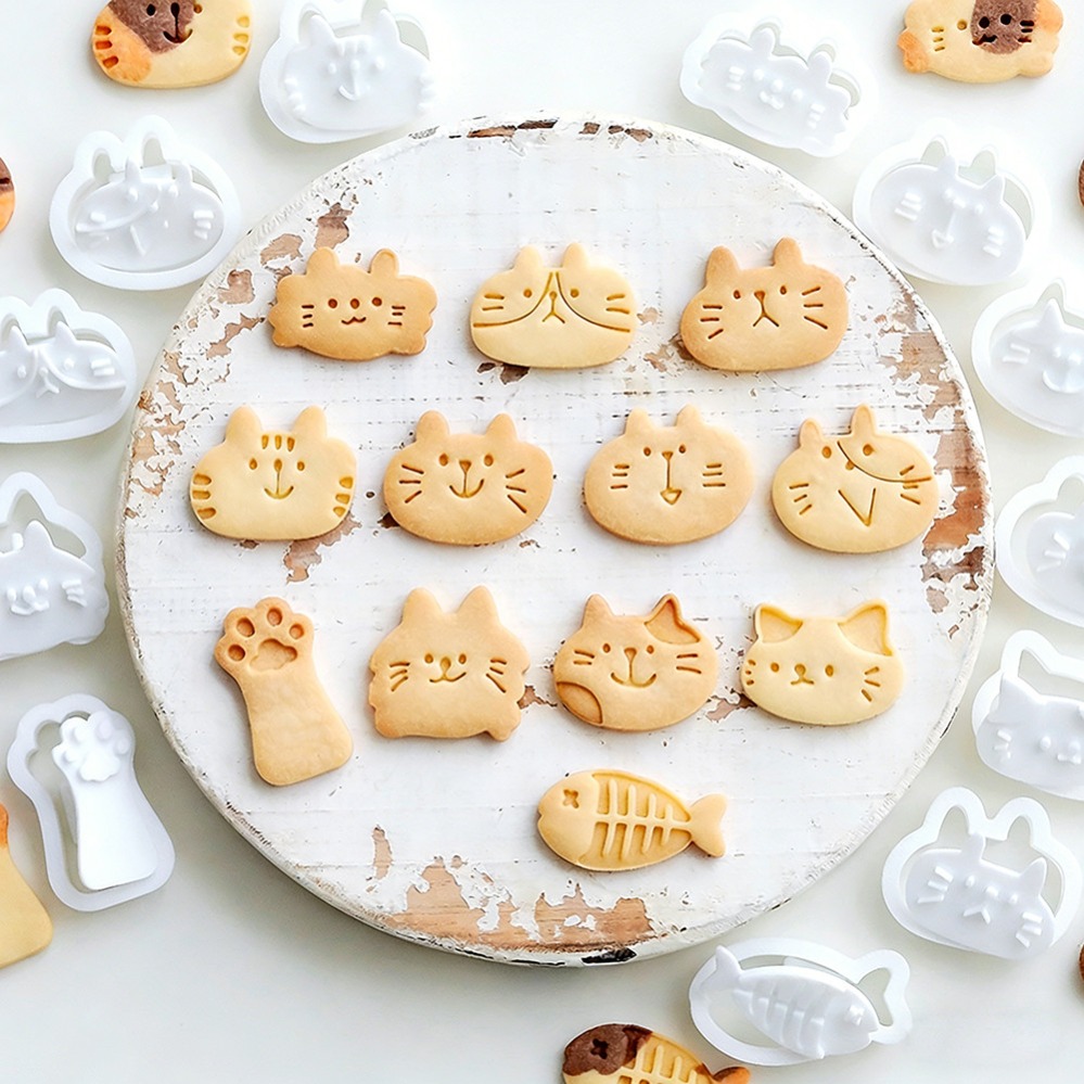 Kitchen Baking Molds - Cute Kitten DIY Stamp Cookie Cutters