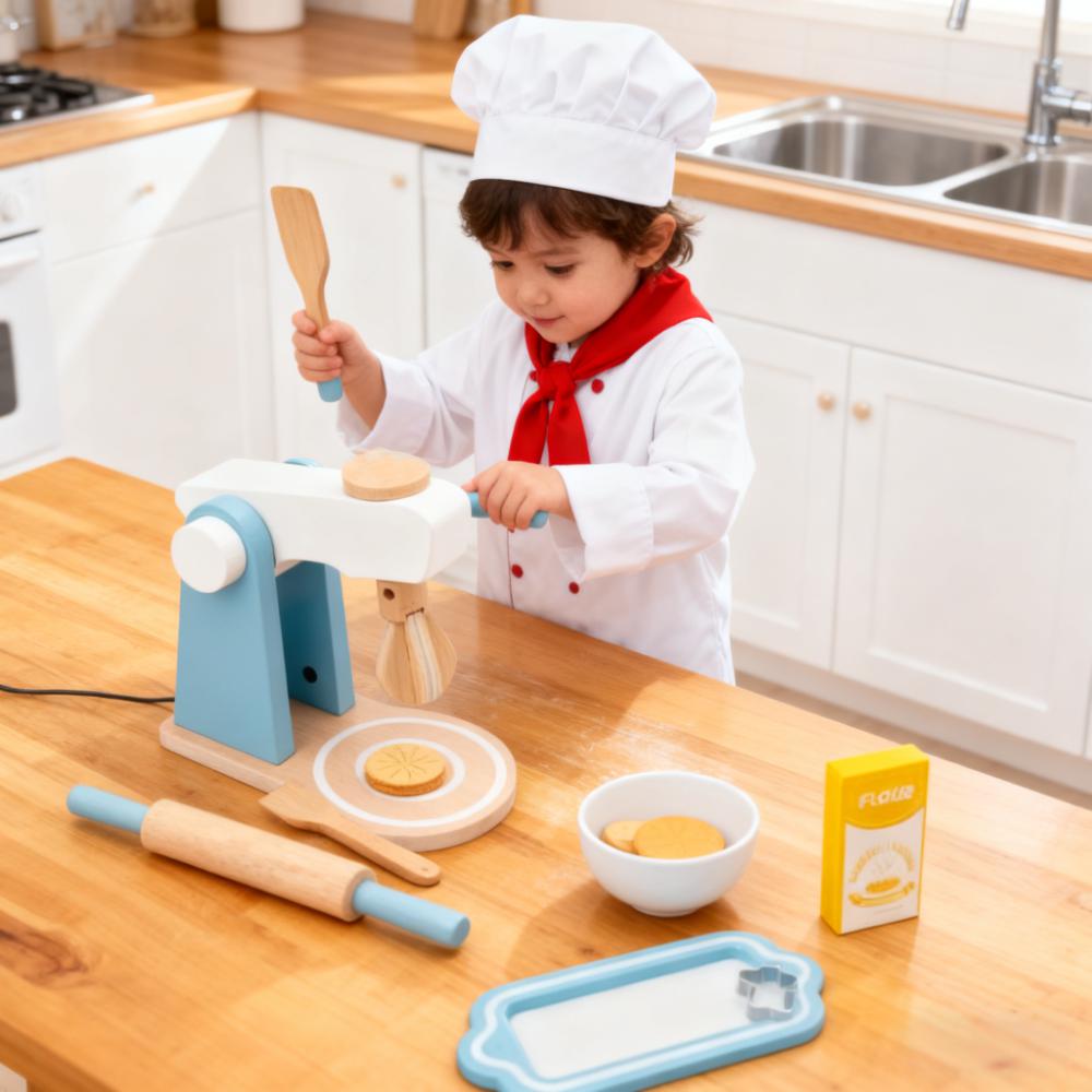 Kitchen Kids Baking Set - Wooden Pretend Kitchen Playset for Kids