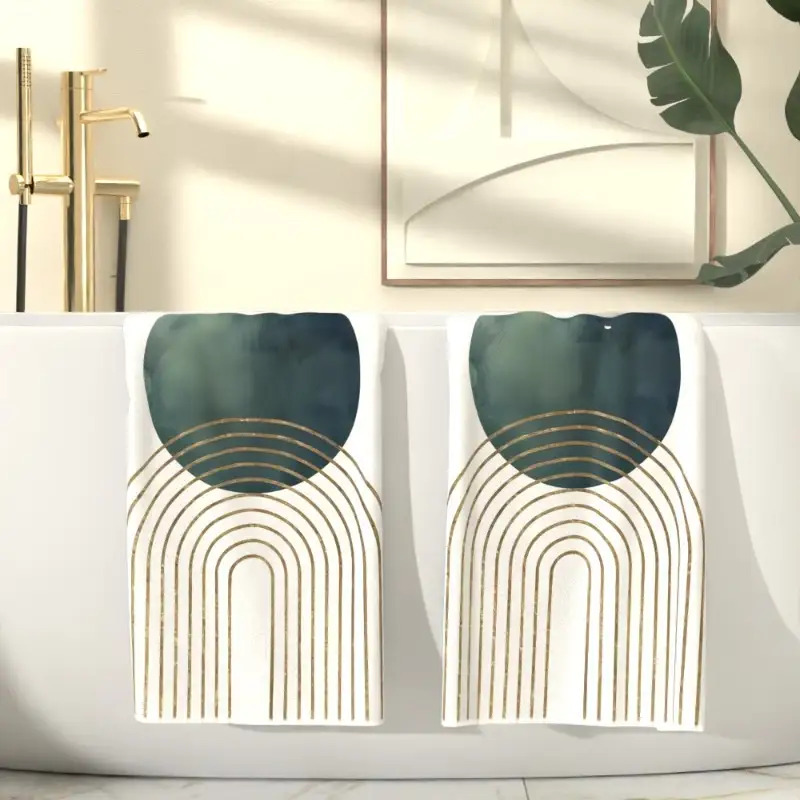 Kitchen Baking Necessities - 2Pcs, Geometric Abstract Minimalist Kitchen Towels,