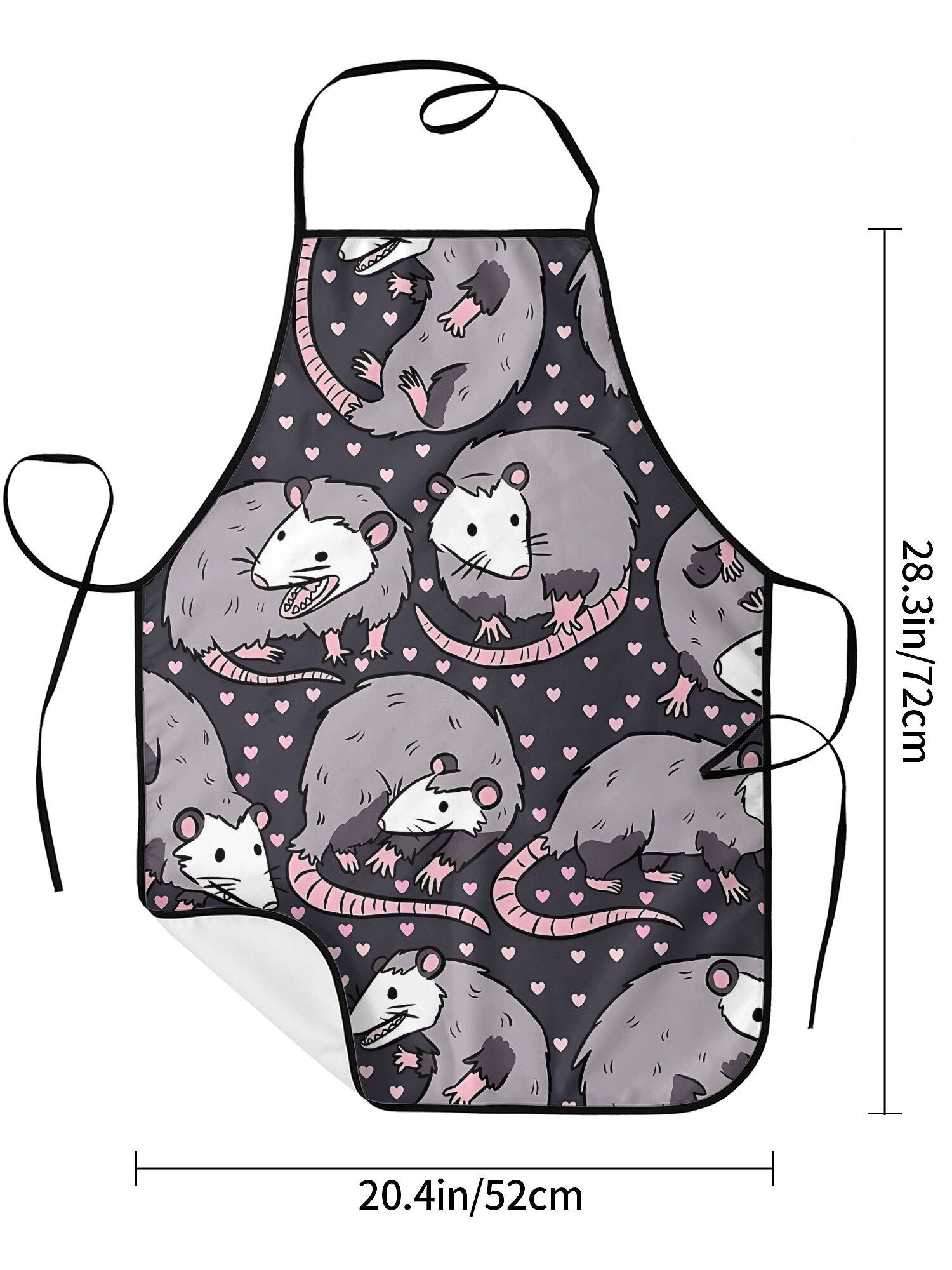 Cute Opossum Pattern Apron Bla - Kitchen Baking Background review and price