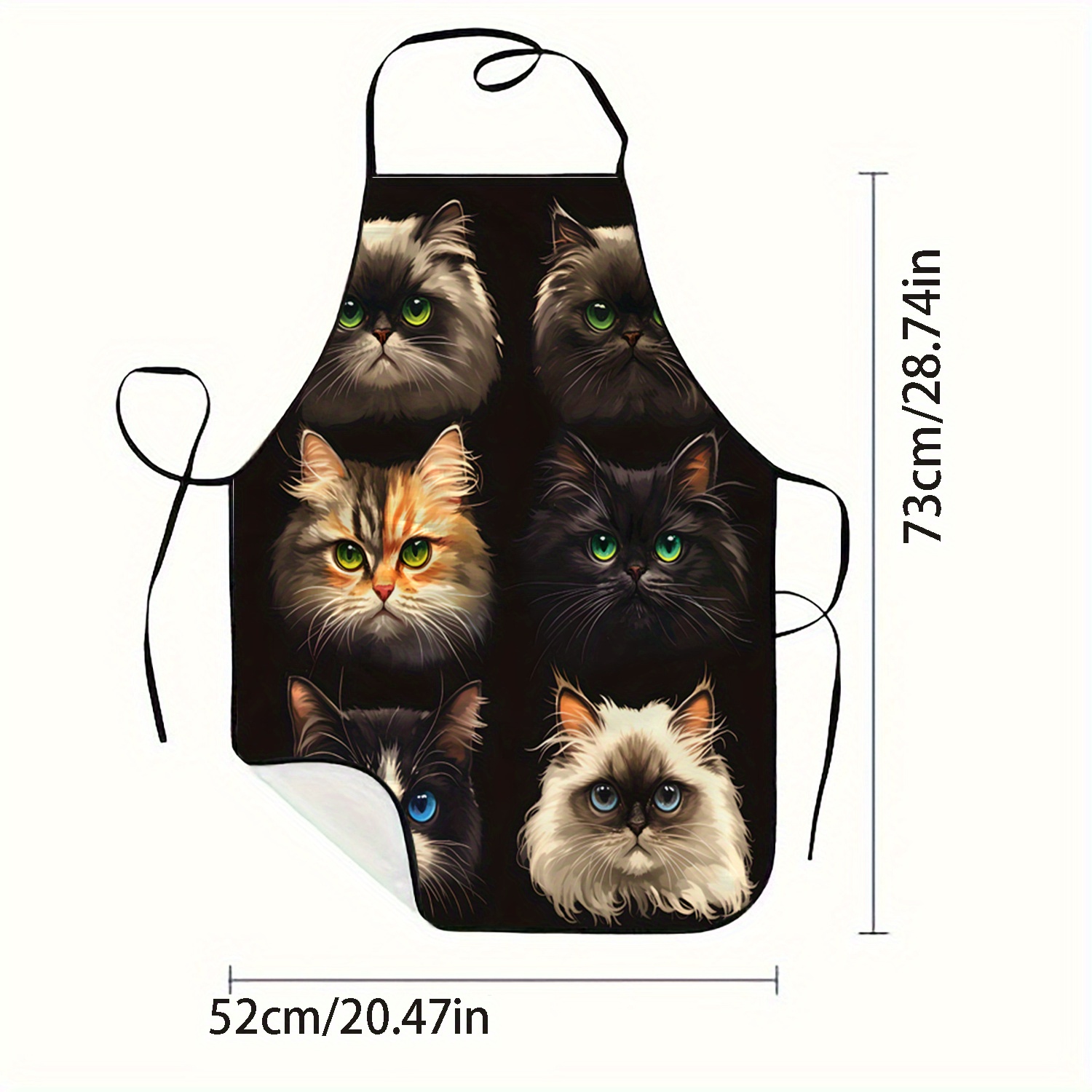 Cat Face Portrait Apron Black  - Kitchen Baking Background review and price