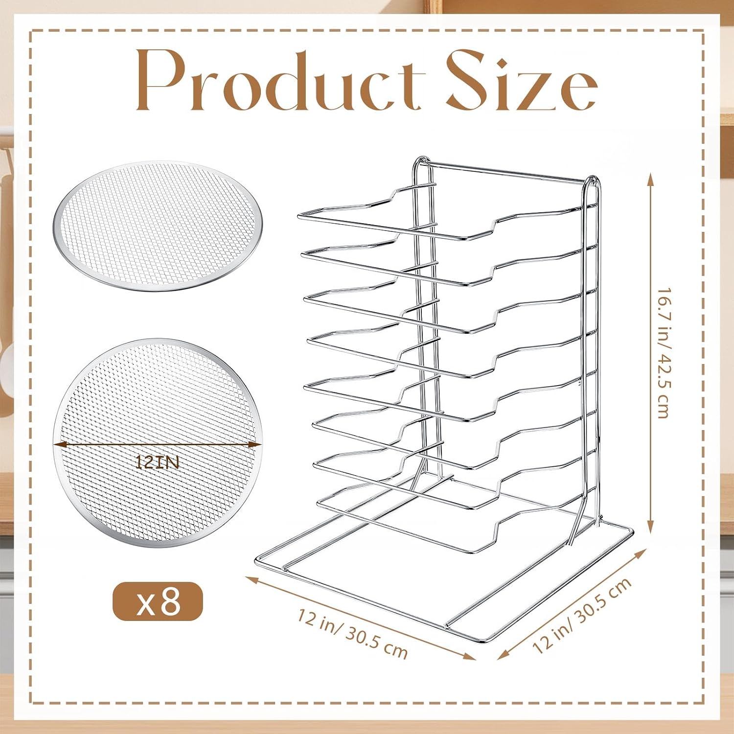 Pizza Rack 8 Tiered Stand With - Commercial Kitchen For Baking review and price