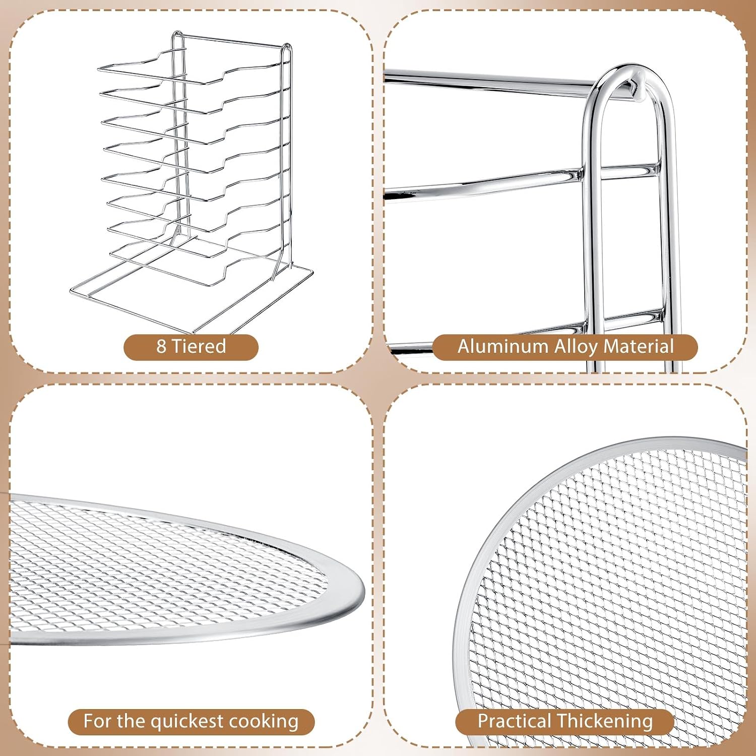 Pizza Rack 8 Tiered Stand With - Commercial Kitchen For Baking review and price