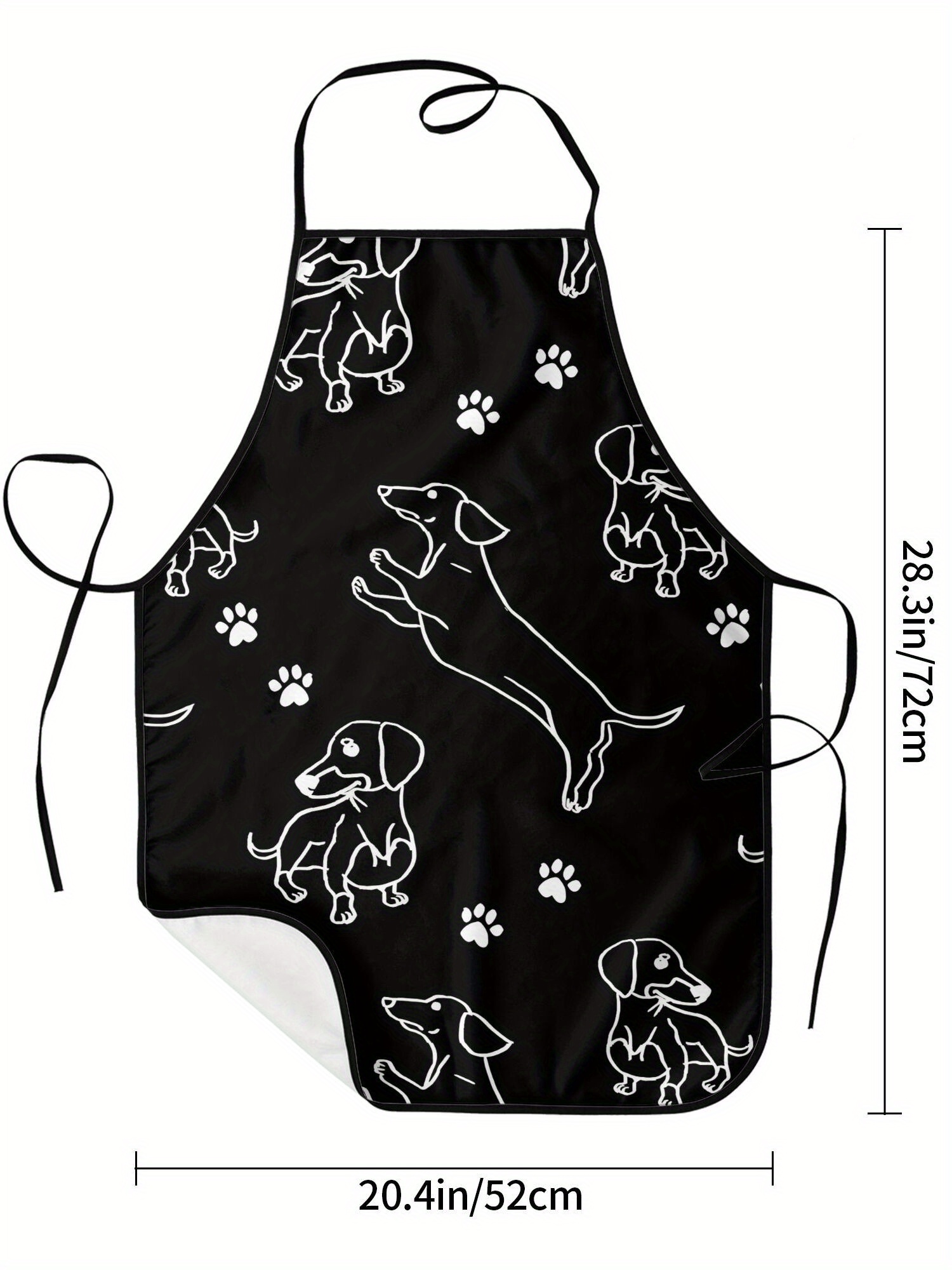 Dachshund Paw Print Apron Blac - Kitchen Baking Background review and price