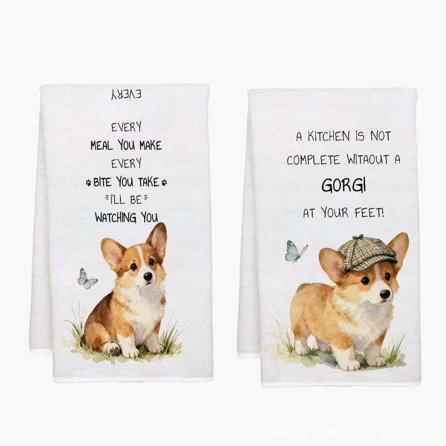 2Pcs, Lettered Corgi Kitchen T - Kitchen Baking Necessities review and price