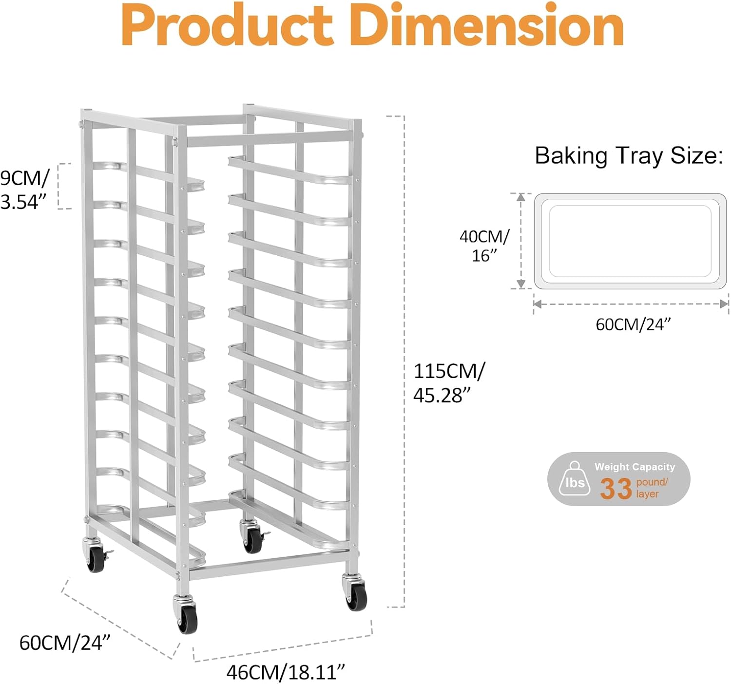 Commercial Stainless Steel Bak - Kitchen Baking Cart review and price