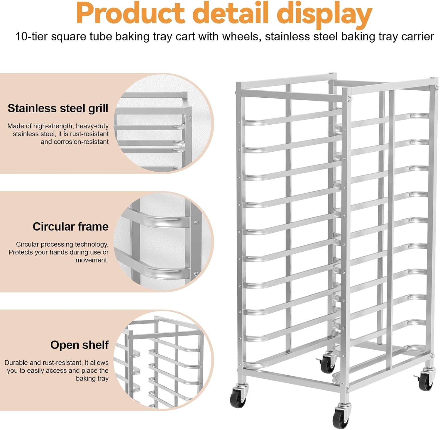 Commercial Stainless Steel Bak - Kitchen Baking Cart review and price