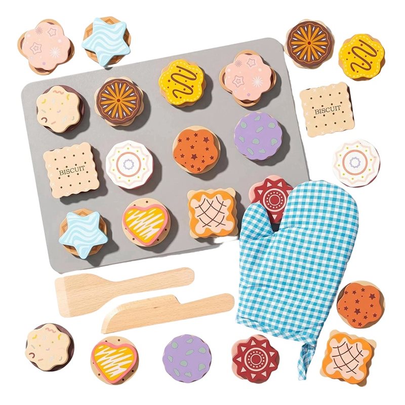 WOWFU-Wooden Cookie Play Food  - Kitchen Kids Baking Set review and price