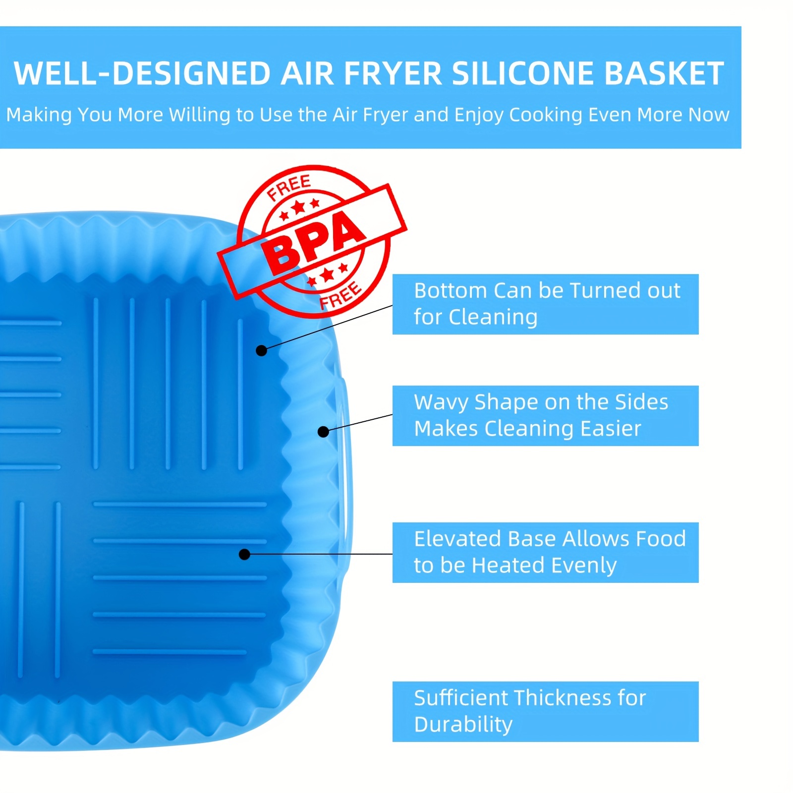 1 square silicone air fryer li - Kitchen Baking Gadgets review and price