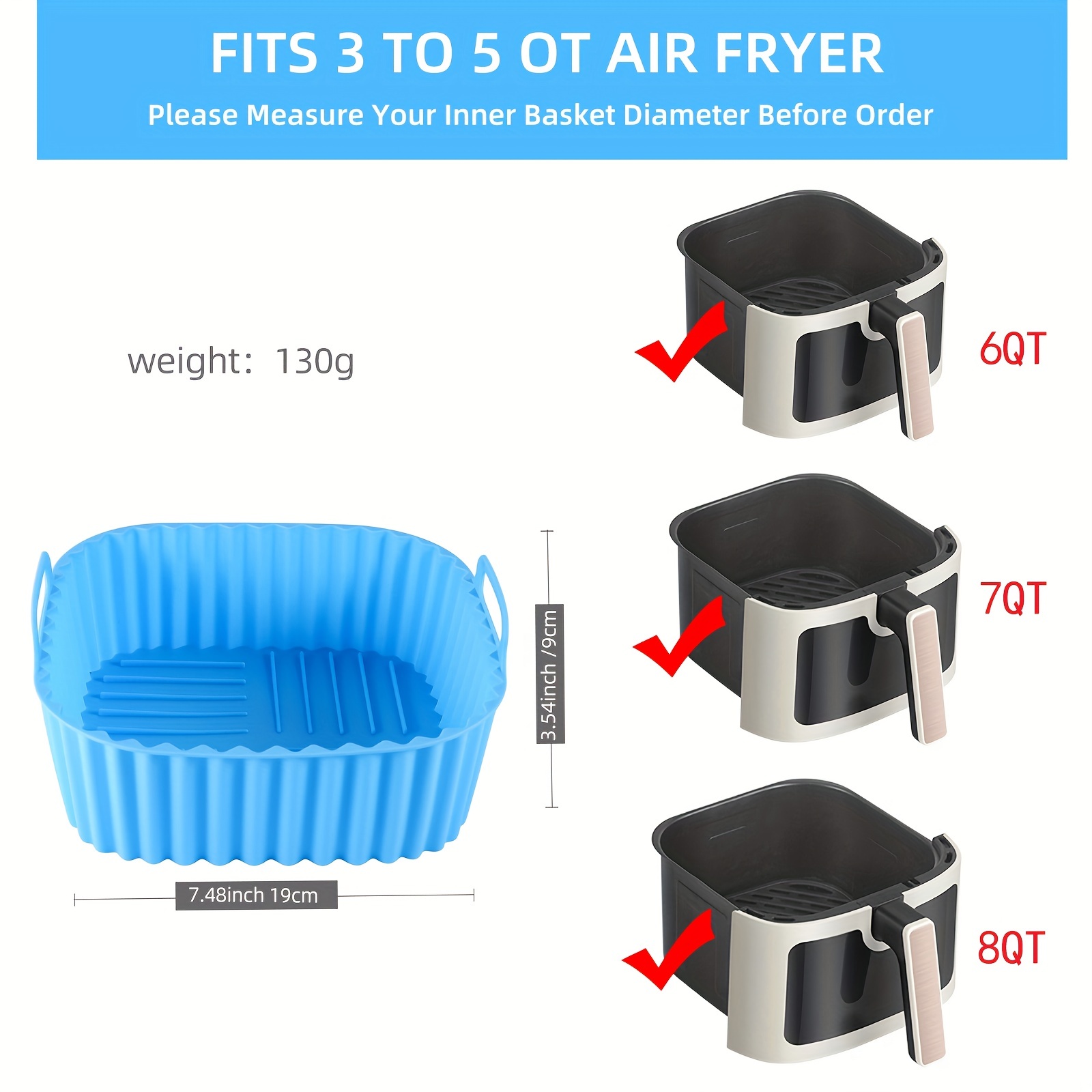 1 square silicone air fryer li - Kitchen Baking Gadgets review and price