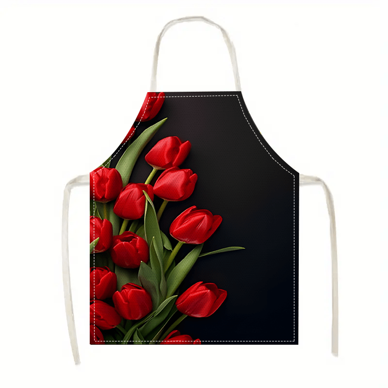 1pc Red Tulip Flower Black Bac - Kitchen Baking Background review and price