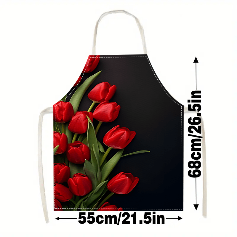 1pc Red Tulip Flower Black Bac - Kitchen Baking Background review and price