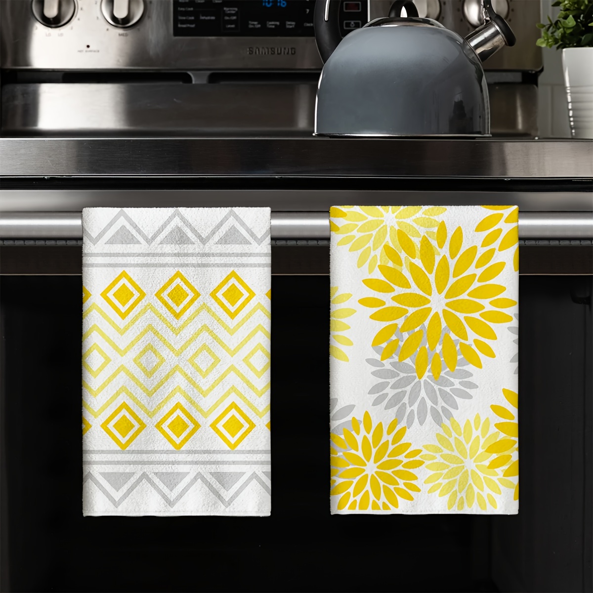 4Pcs, Yellow Striped Kitchen T - Kitchen Baking Necessities review and price