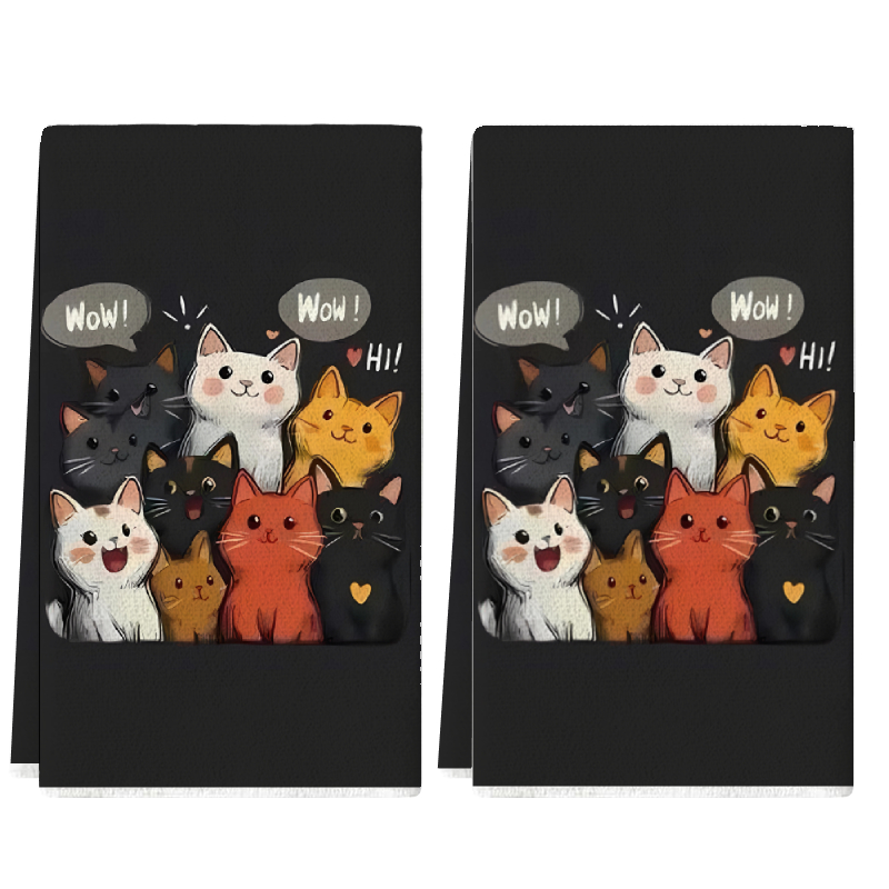 2Pcs, Black Background Cat-The - Kitchen Baking Background review and price