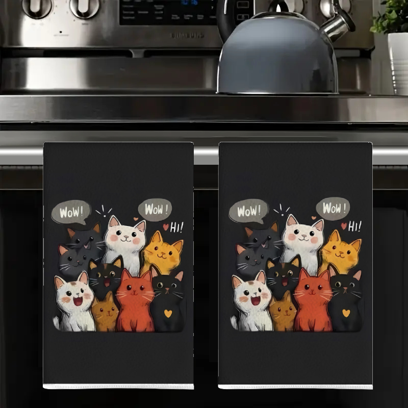 2Pcs, Black Background Cat-The - Kitchen Baking Background review and price