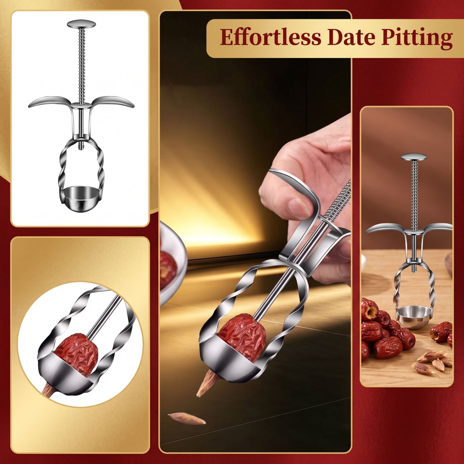 Stainless Steel Red Date Pitte - Kitchen Baking Gadgets review and price