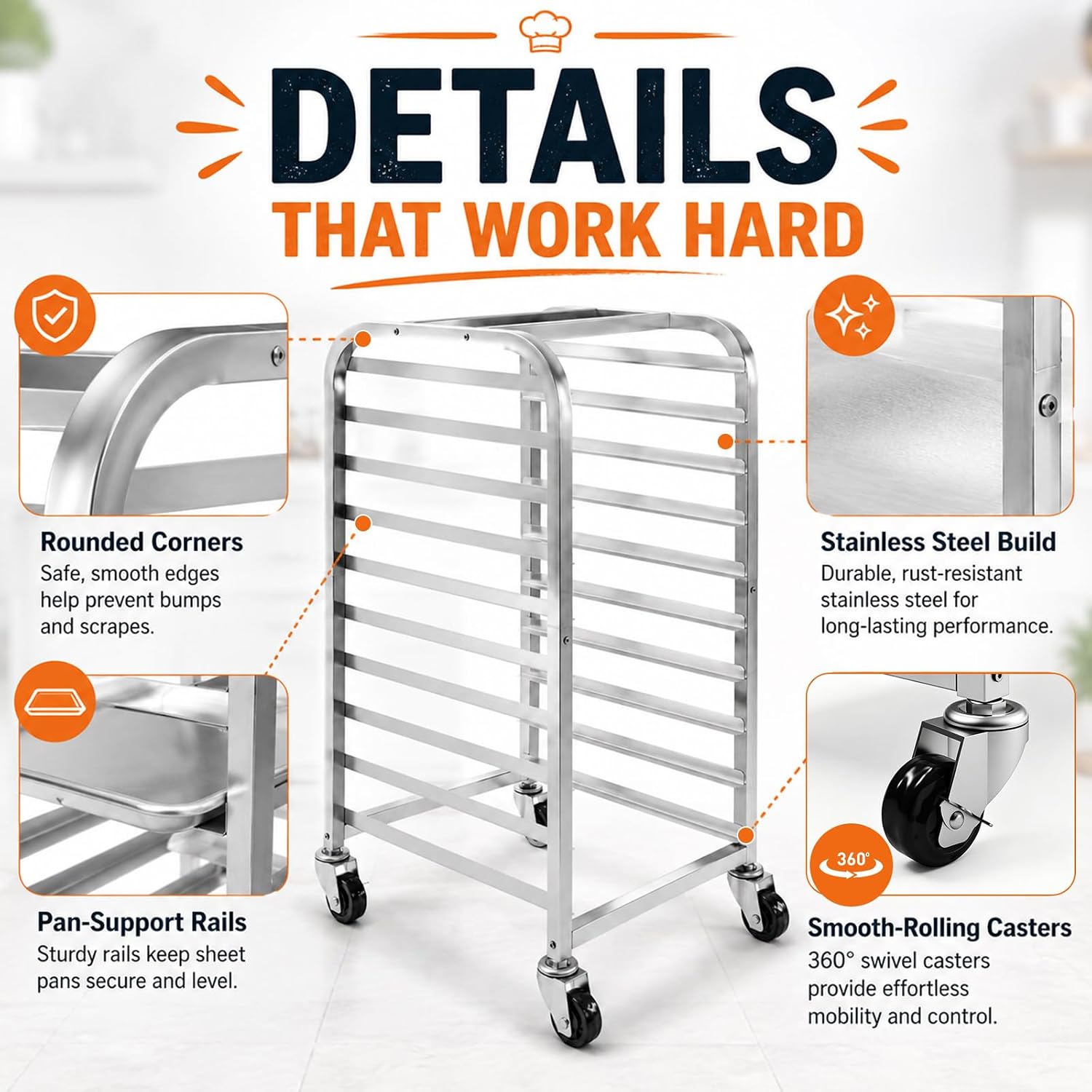 10 Tier Stainless Steel Sheet  - Kitchen Baking Cart review and price