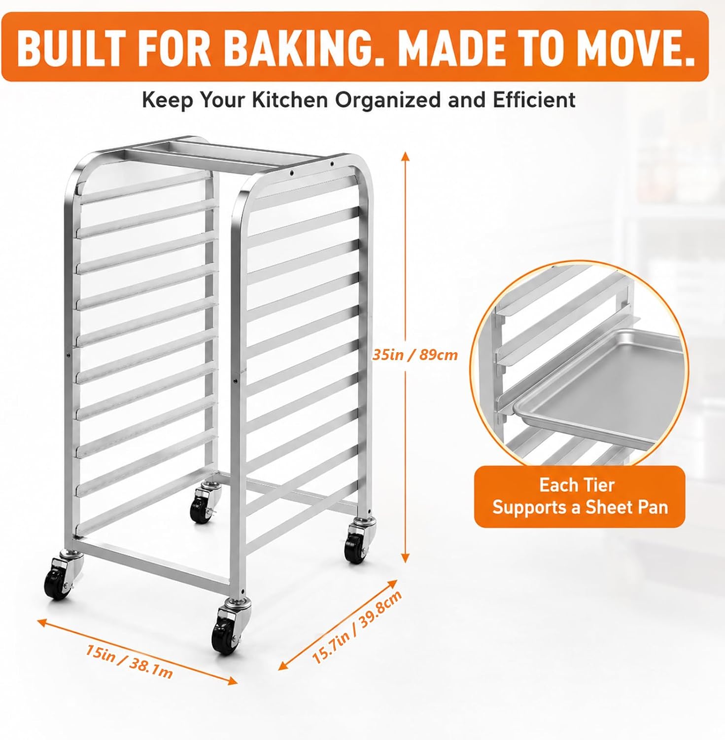 10 Tier Stainless Steel Sheet  - Kitchen Baking Cart review and price