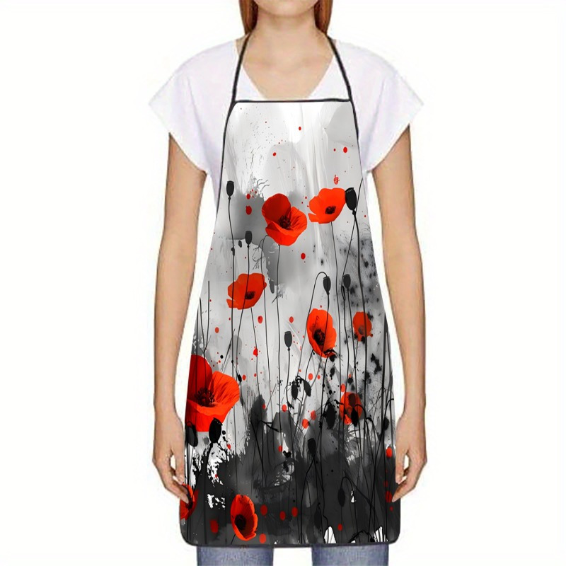 1pc Red Poppies Floral Print S - Kitchen Baking Background review and price