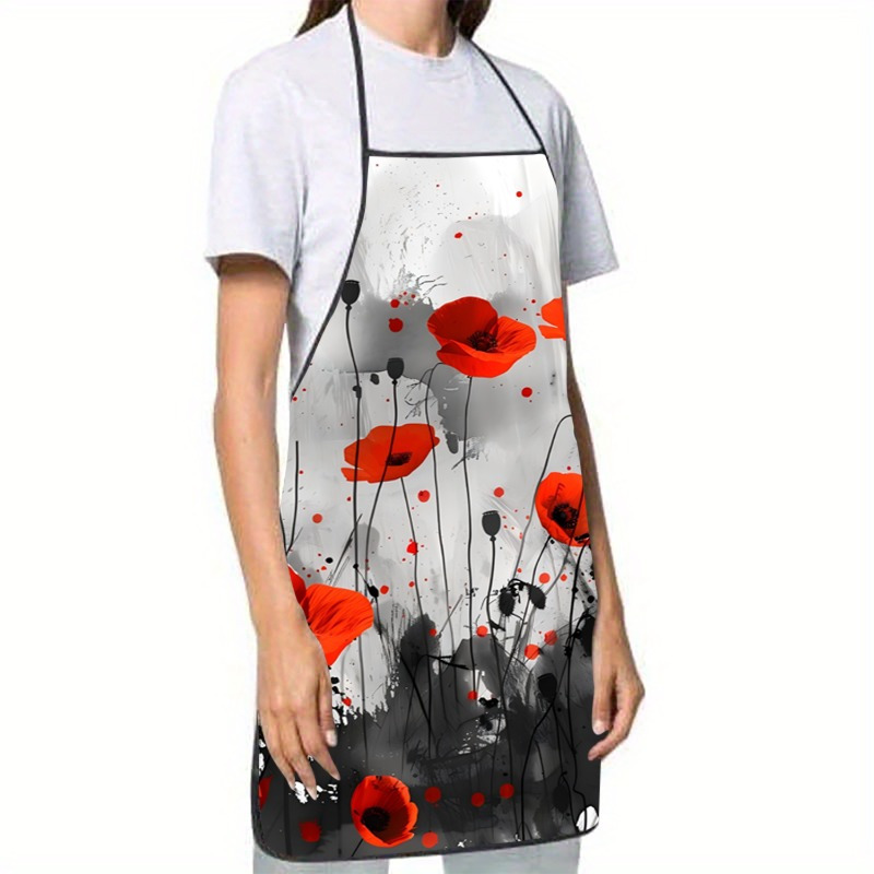 1pc Red Poppies Floral Print S - Kitchen Baking Background review and price