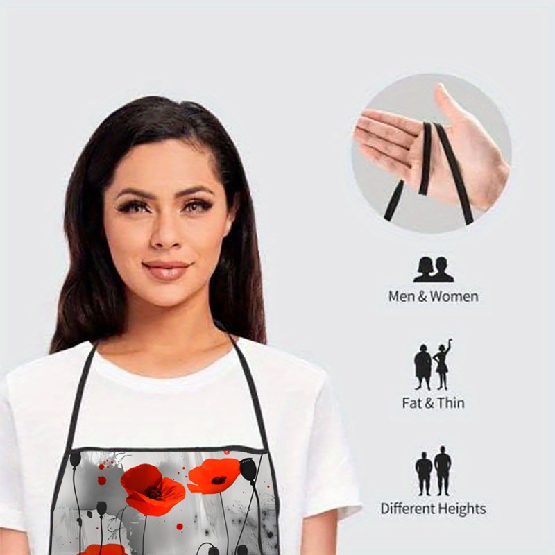 1pc Red Poppies Floral Print S - Kitchen Baking Background review and price